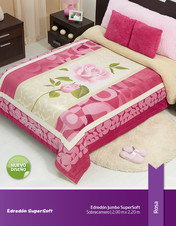 Rosas - Edredón Jumbo Sobrecamero